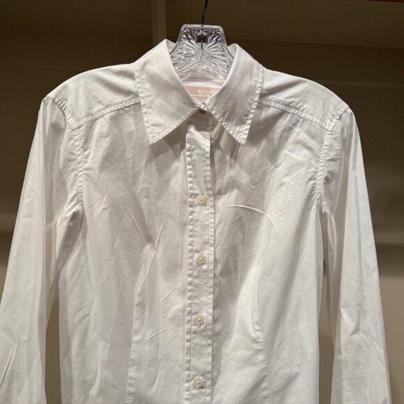 Michael Kors White Button Up Long Sleeve Shirt Size 6 - Picture 3 of 7